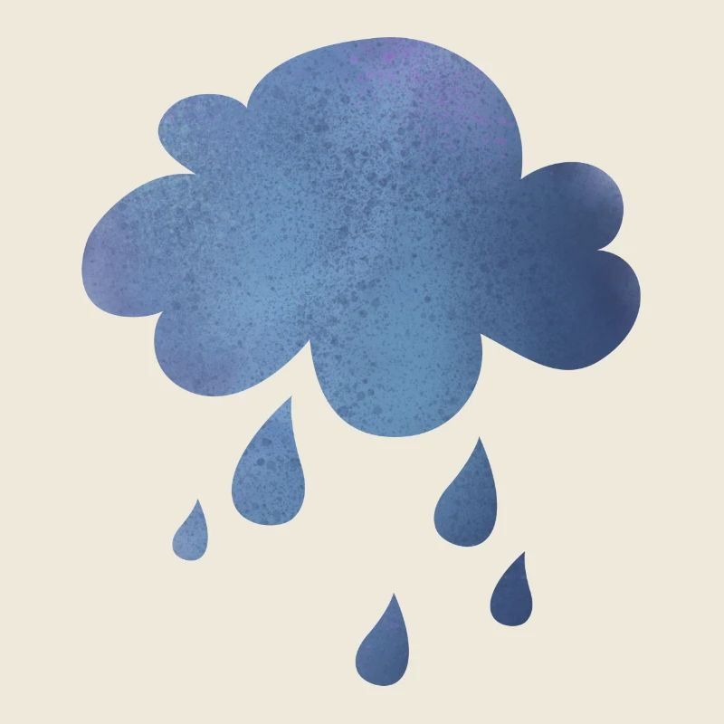 Nuage pluie météo mauvais temps gouttes aquarelle