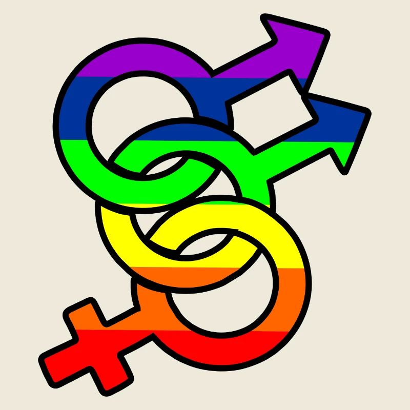 Gender bisexual 1 logo with rainbow