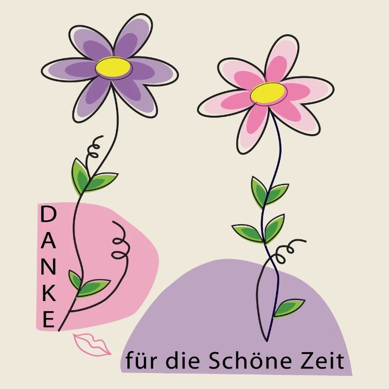 Blumenmotiv mit Dankesbotschaft