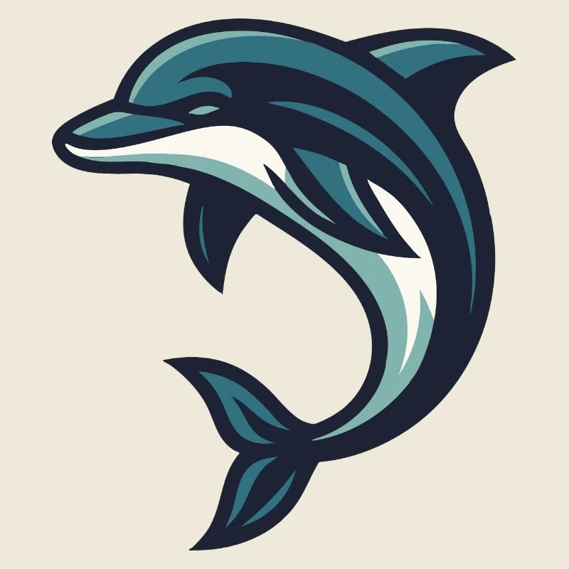 Dolphin jumping wave