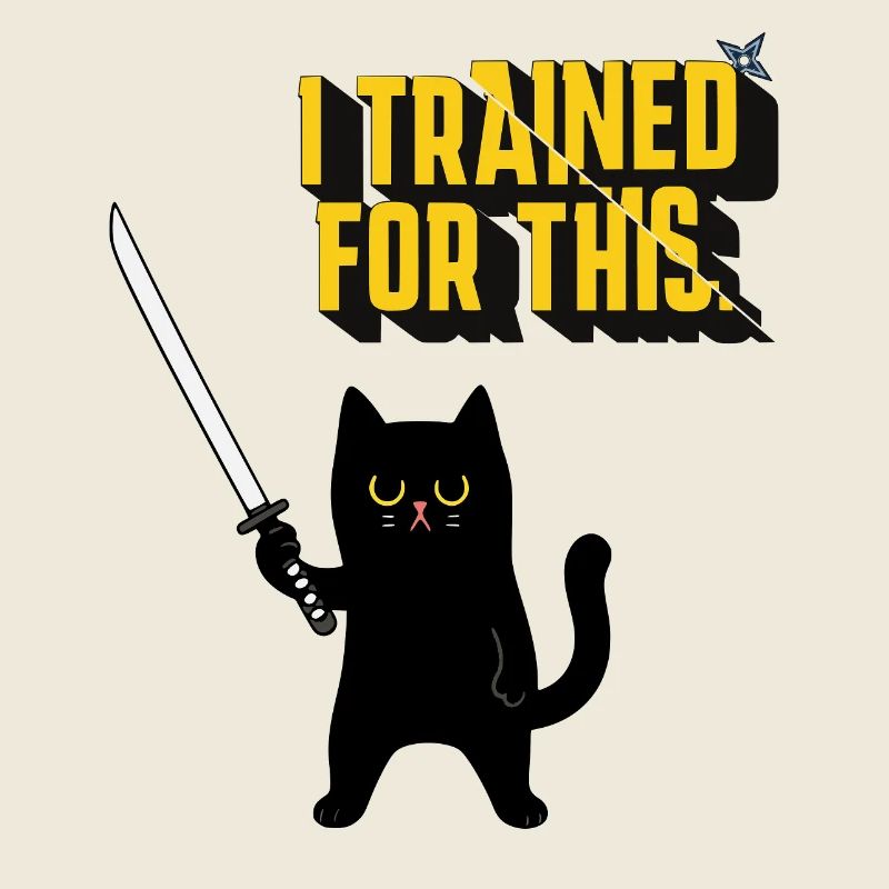 Cat Warrior with Samurai Sword