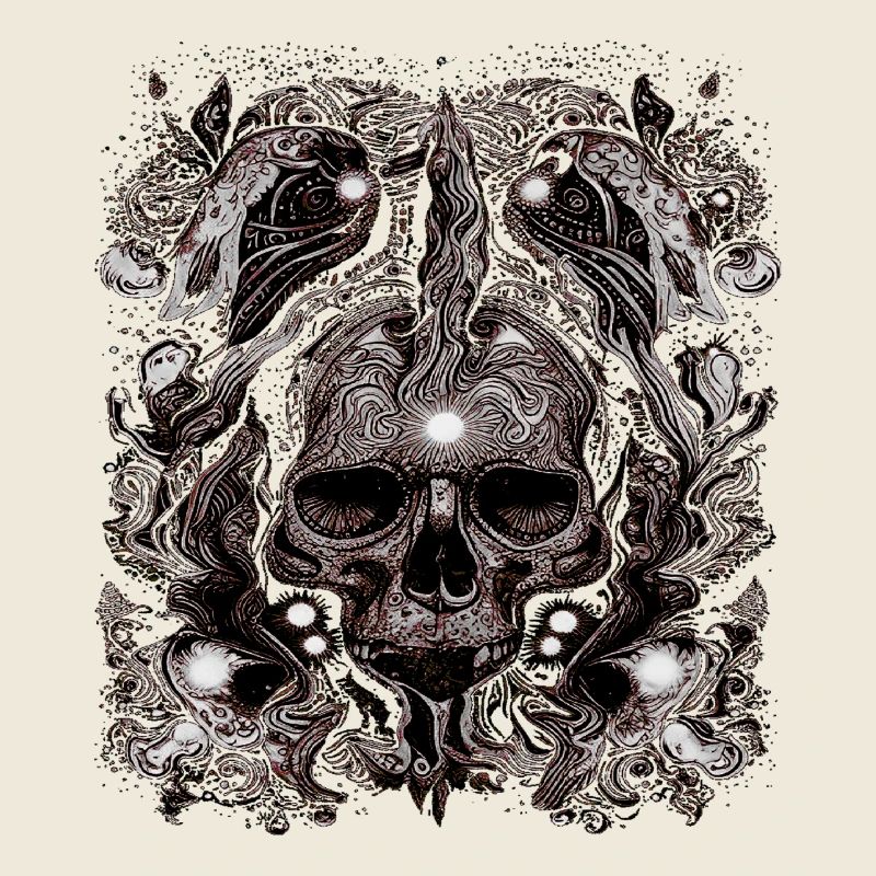 Mystic Skull with Cosmic Flames