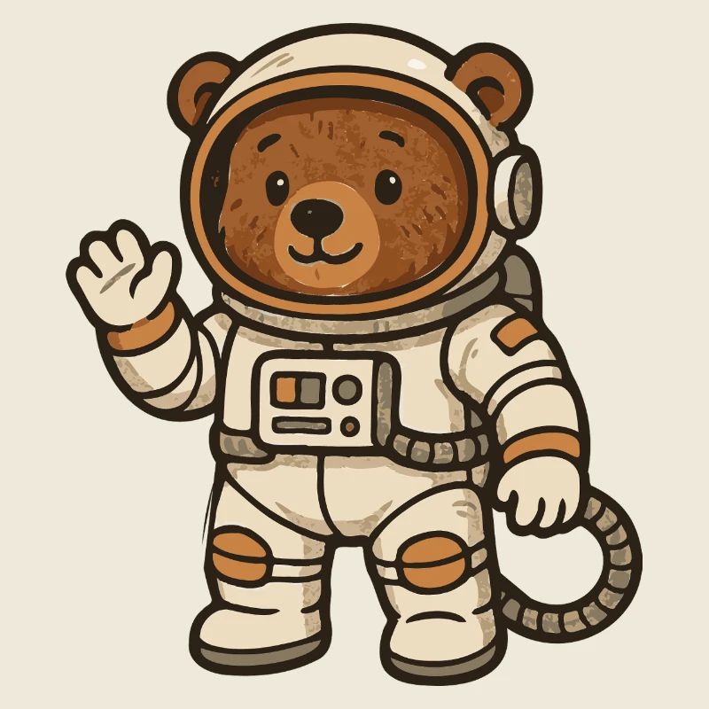 Ours mignon en combinaison d'astronaute
