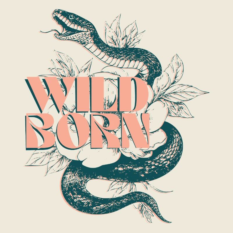 Illustration de serpent et de plante né à l’état sauvage