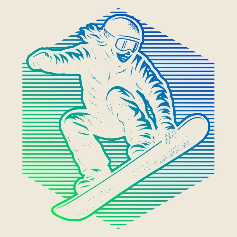 Snowboardeurs en pente néon