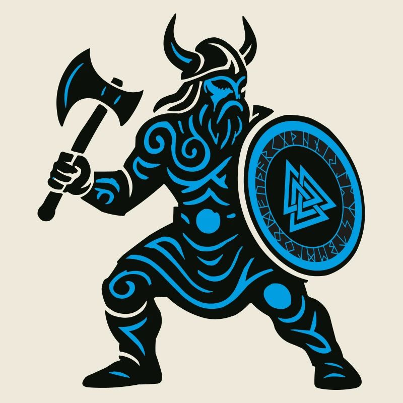 Wikinger Runenkrieger mit Axt