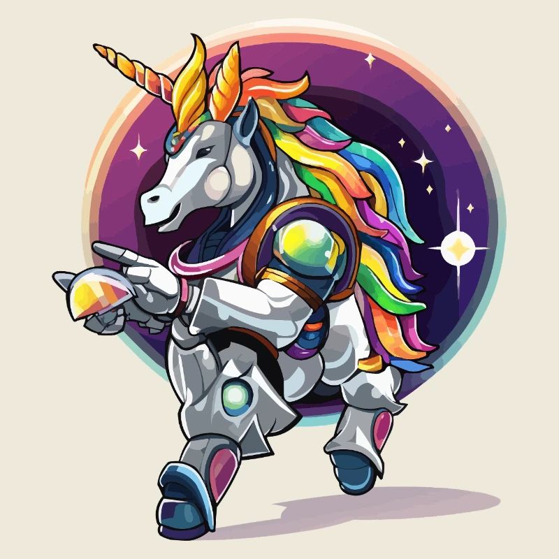 Rainbowunicorn dans l’armure astro