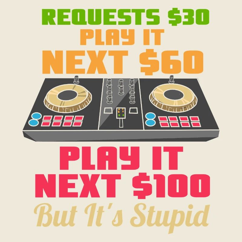 Funny DJ Request Fee Musical Turntable Design