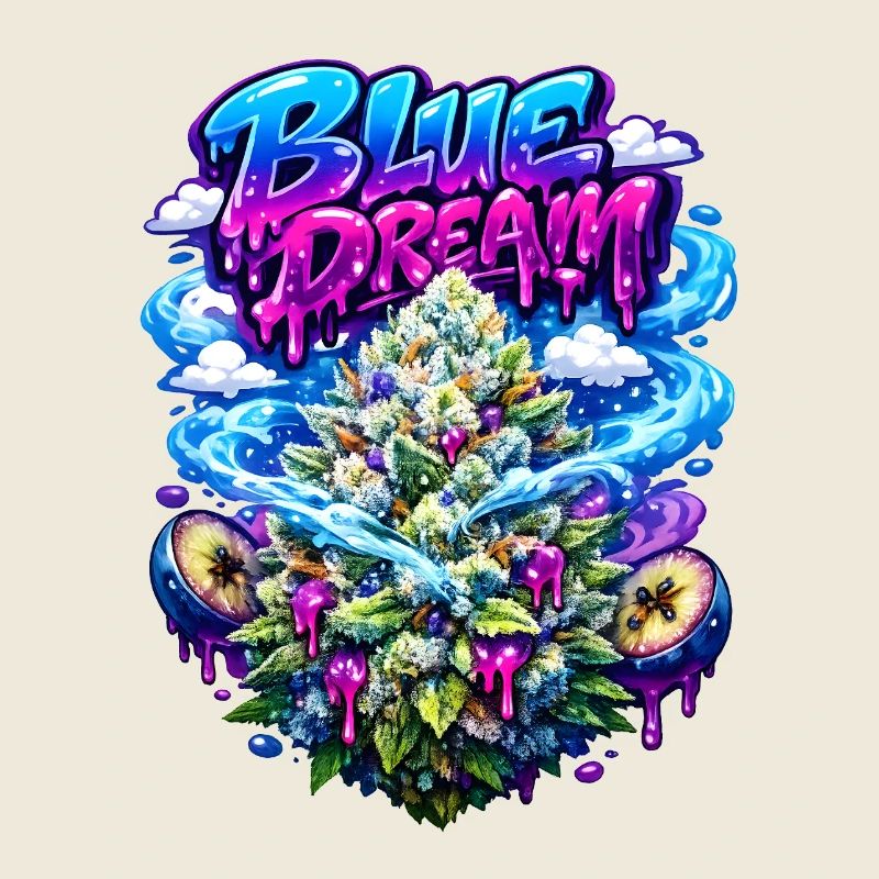 Blue Dream Berry Graffiti-Kunstdruck