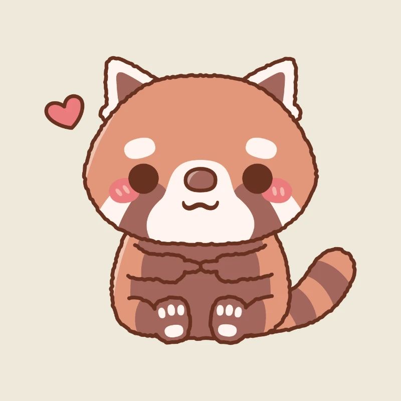 Cute Shy Red Panda