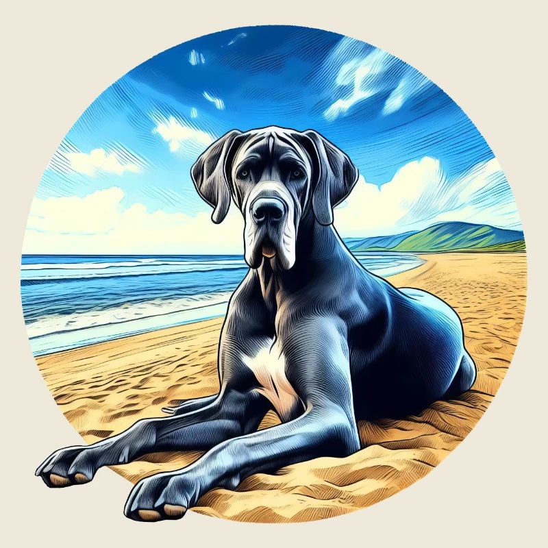 Great Dane On The Beach