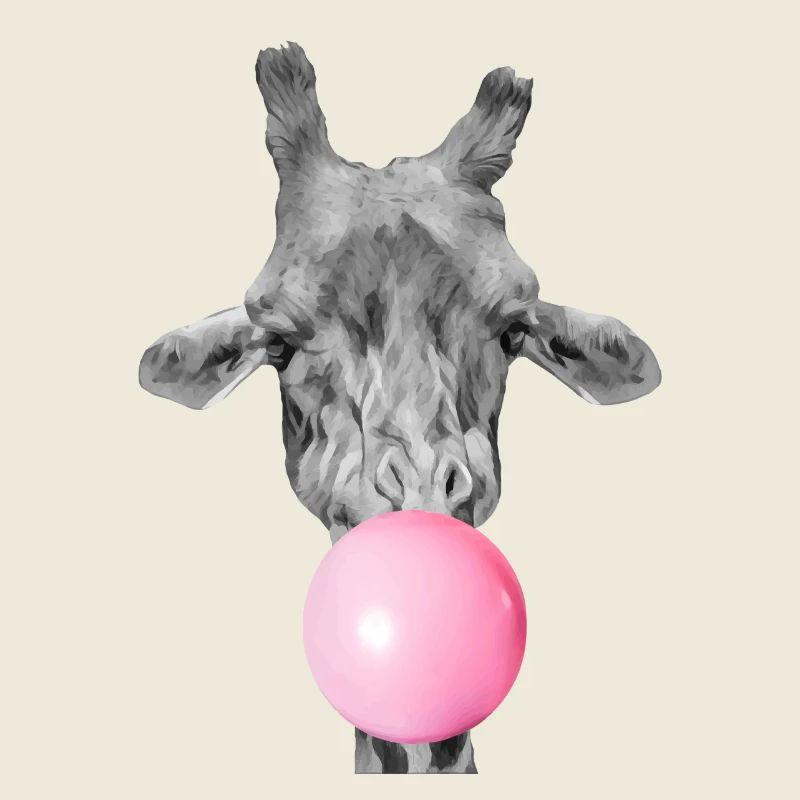 Girafe bulle de chewing gum 