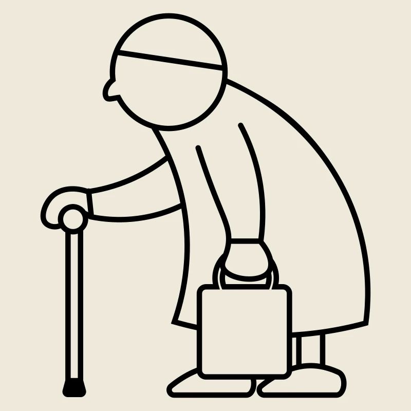 Alte Dame mit Einkaufstasche