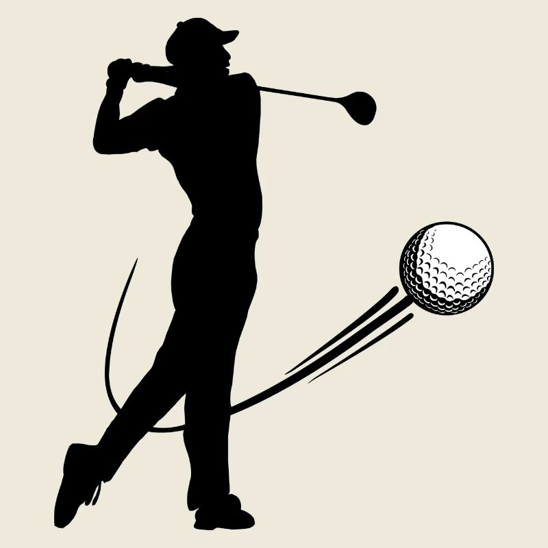 Golfspieler trifft Ballschatten
