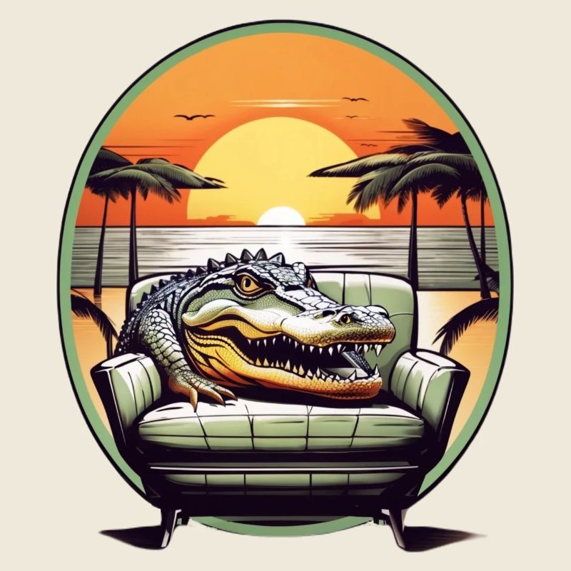 Alligator sur canapé