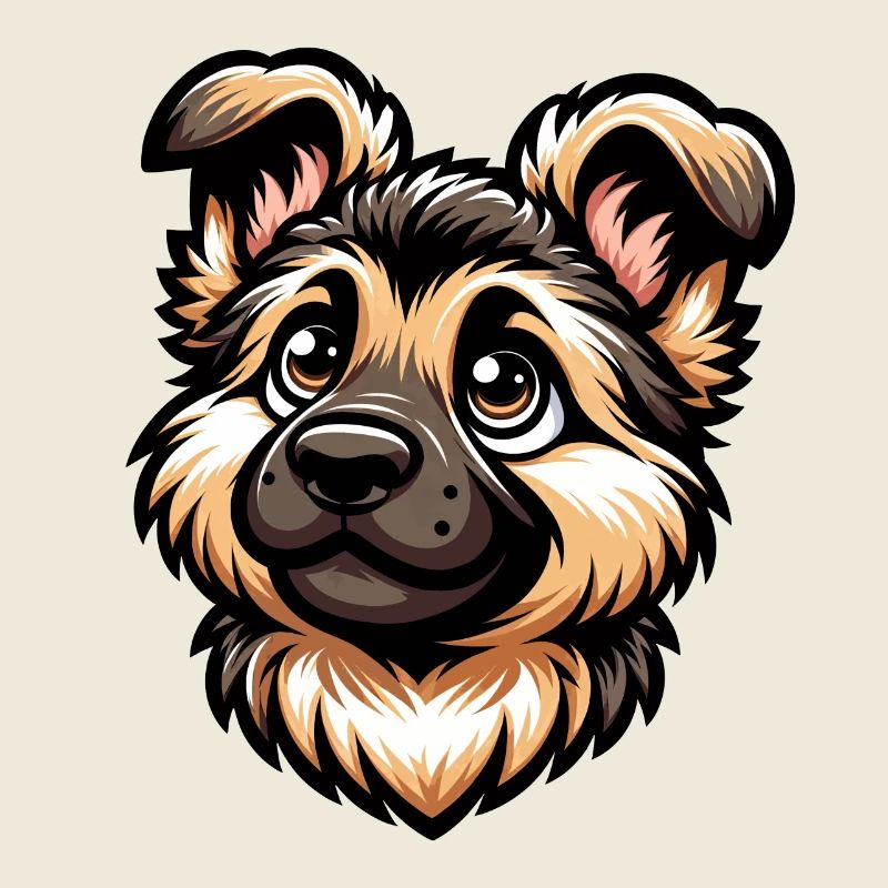 Deutscher Schäferhund Süßer Hunde-Welpe Design