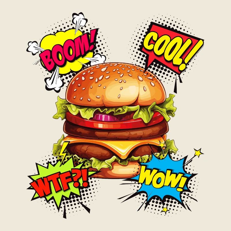 Burger Pop Art Hamburger Cheeseburger Fast Food