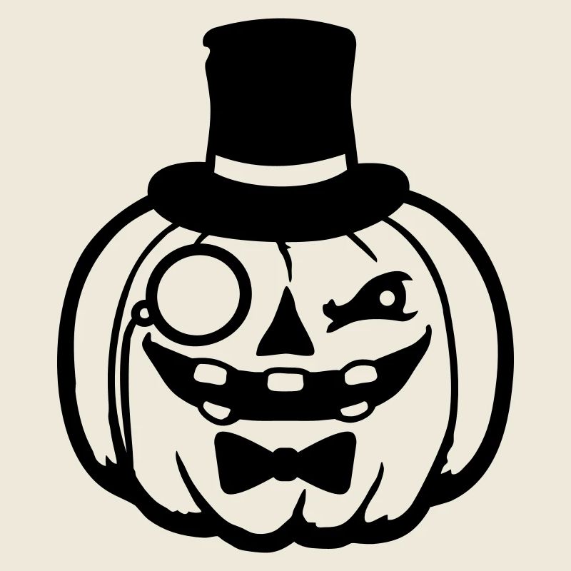Distinguished Pumpkin Top Hat Monocle Halloween Empire