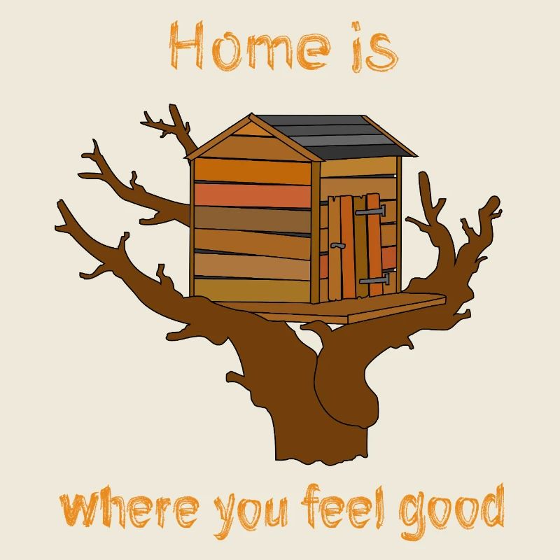 Maison dans l’arbre avec texte