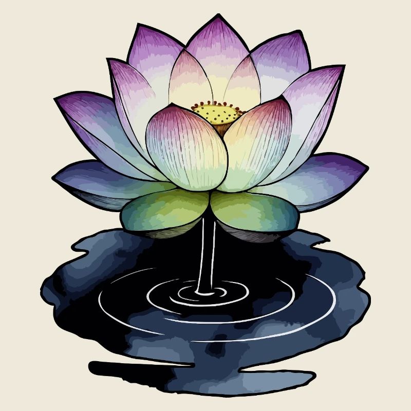 Lotus dans une flaque d’eau