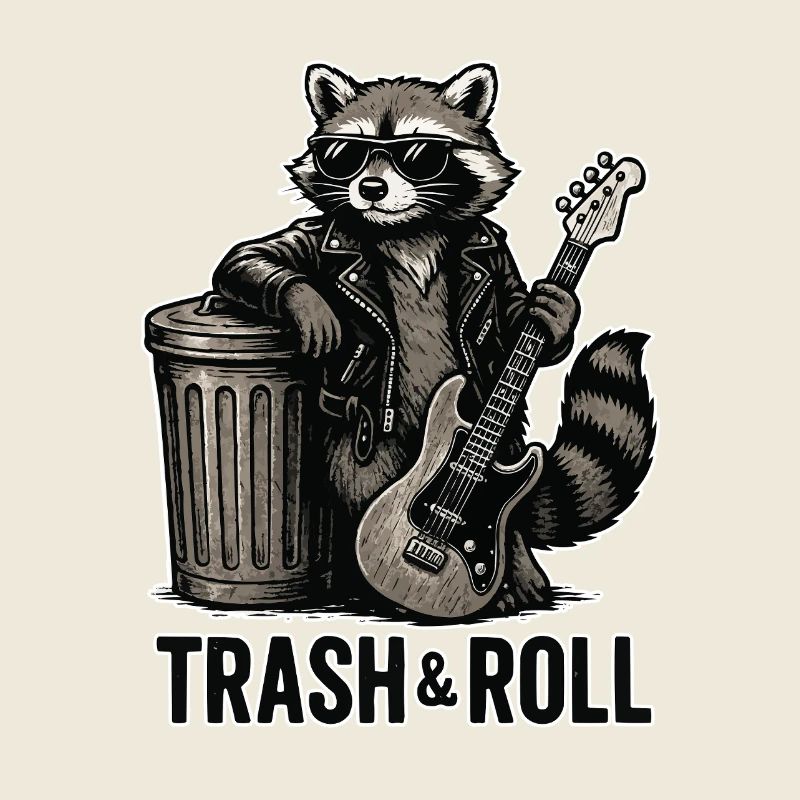 Trash & Roll Raton laveur avec guitare