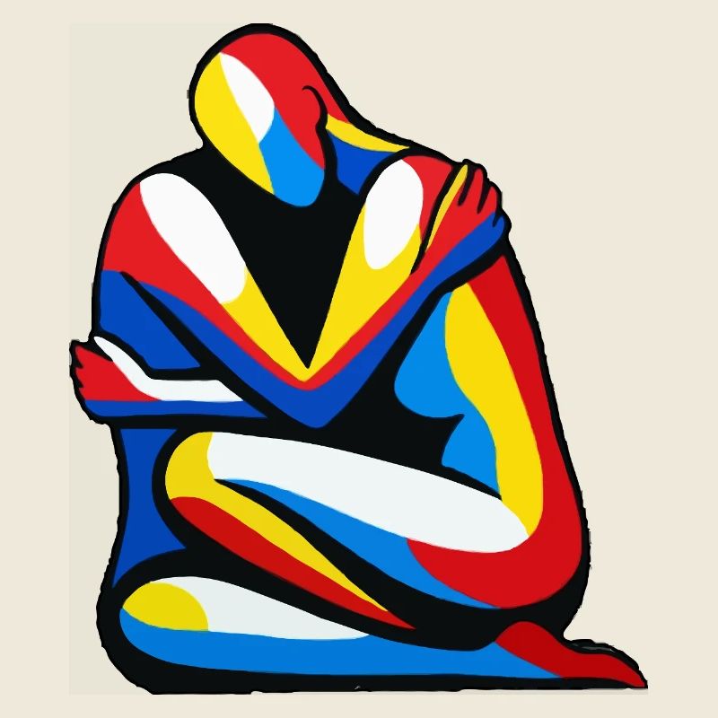Colorful abstract hug