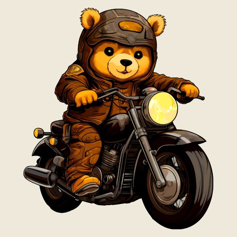 Bär Motorradfahrer