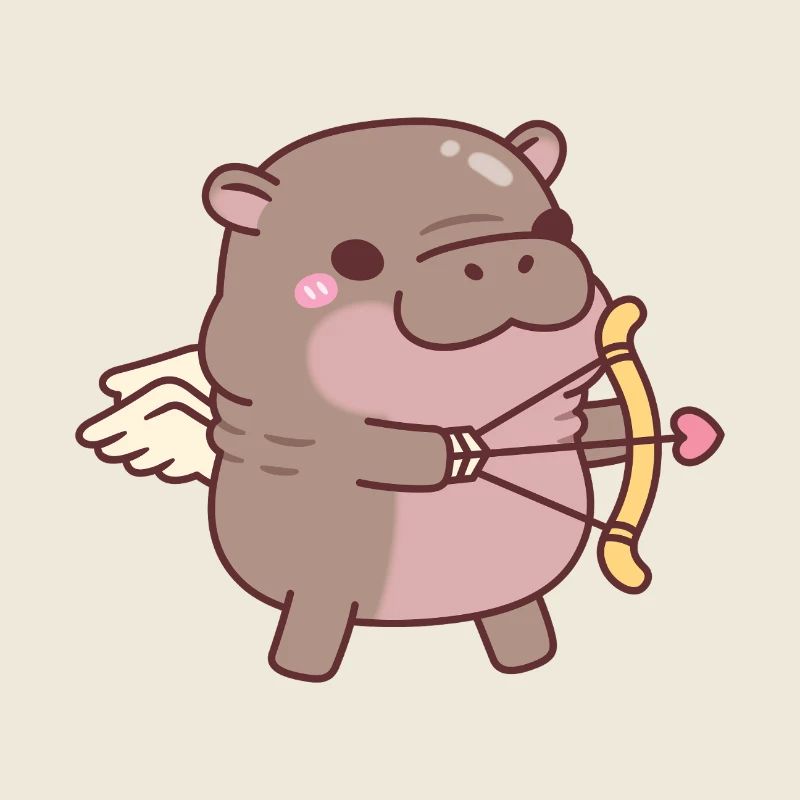 Cute Pygmy Hippo Cupid