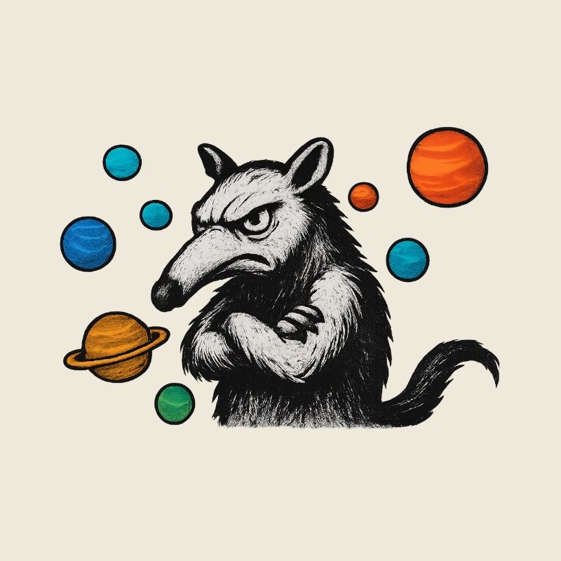 Fourmilier avec des planètes