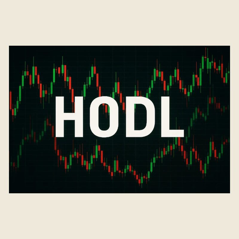 Motif graphique HODL avec tableau boursier