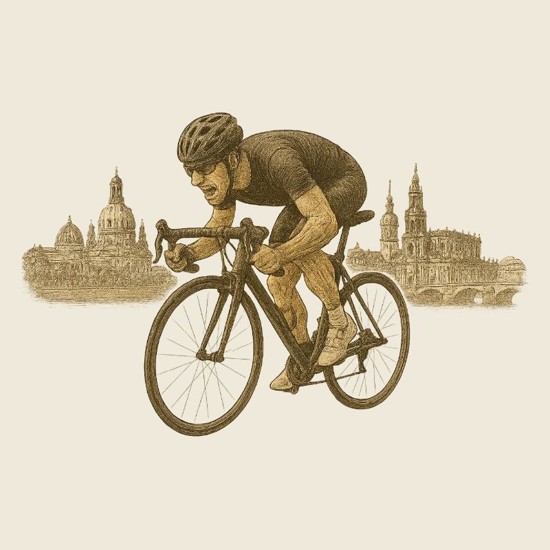 Rennradfahrer Illustration Dresden