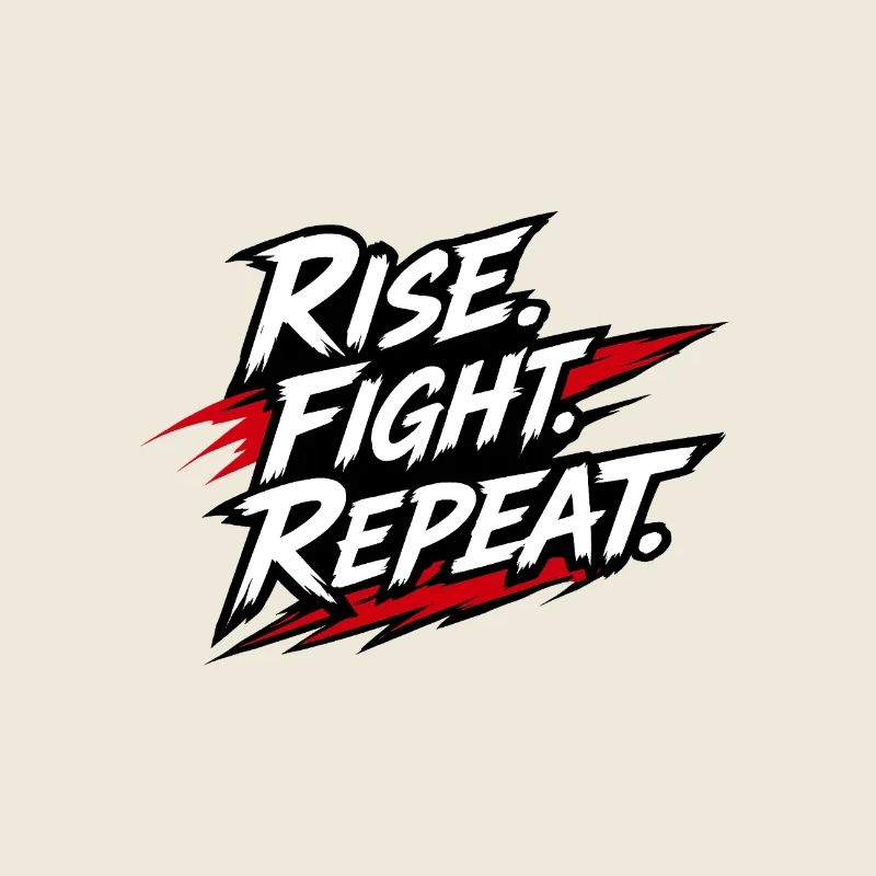 Rise Fight Repeat Kampfspruch Grafik