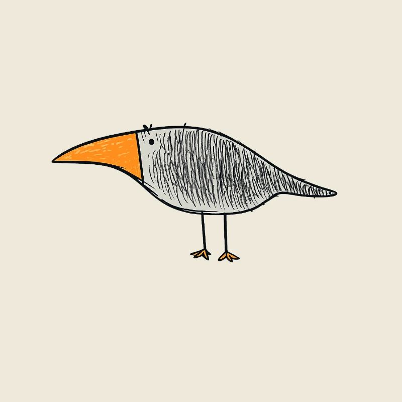 Oiseau au bec orange
