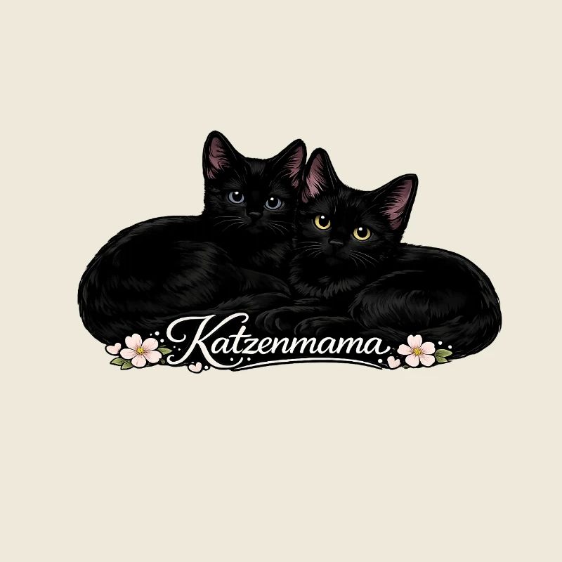 Cat Mom – Amour de chat avec des fleurs