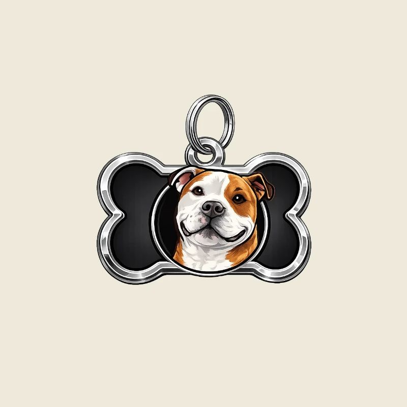 Cheerful Dog Motif Bone Pendant