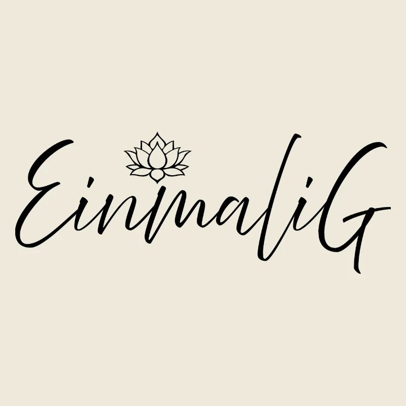 UNIQUE - black lettering with lotus