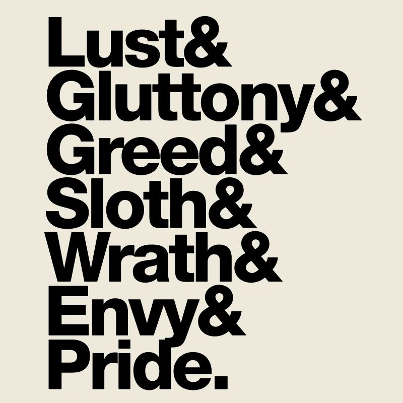 sieben 7 todsünden - seven deadly sins - englisch