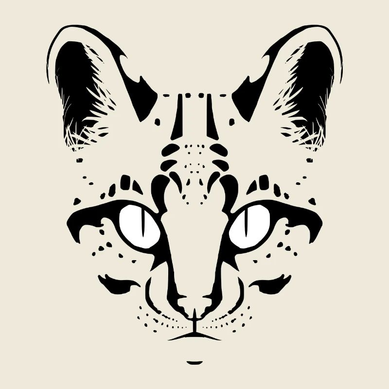 Ocelot Lineart in Black and White