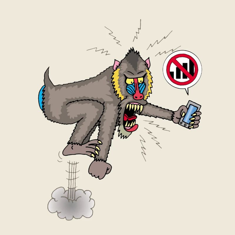 Monkey and mobile phone