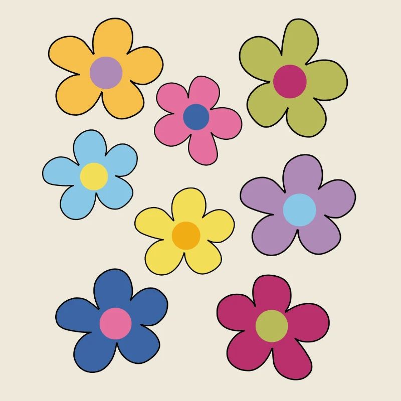 Fleurs colorées joyeuses