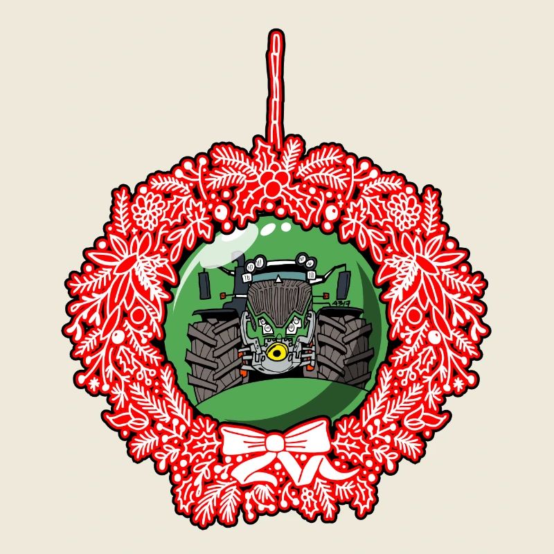 Weihnachtskranz Grün Traktor 512