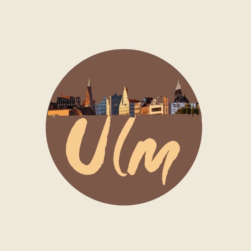 Ulm,skyline, brown, city,retro