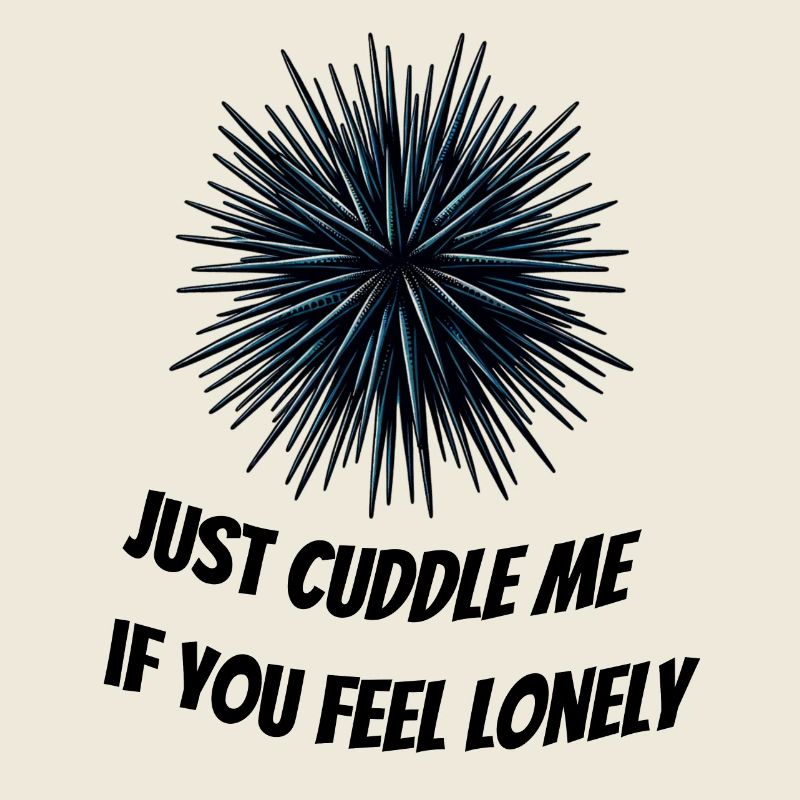 Lustiger Seeigel Witziges Meerestier Spruch Einsam