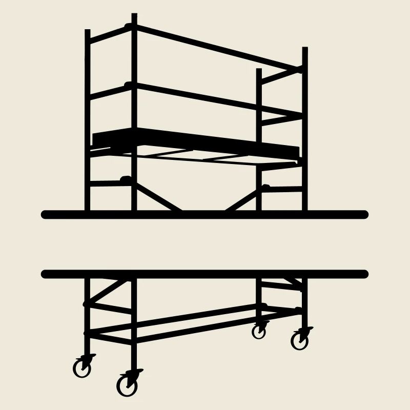 Échafaudage avec espace pour le nom de l’entreprise