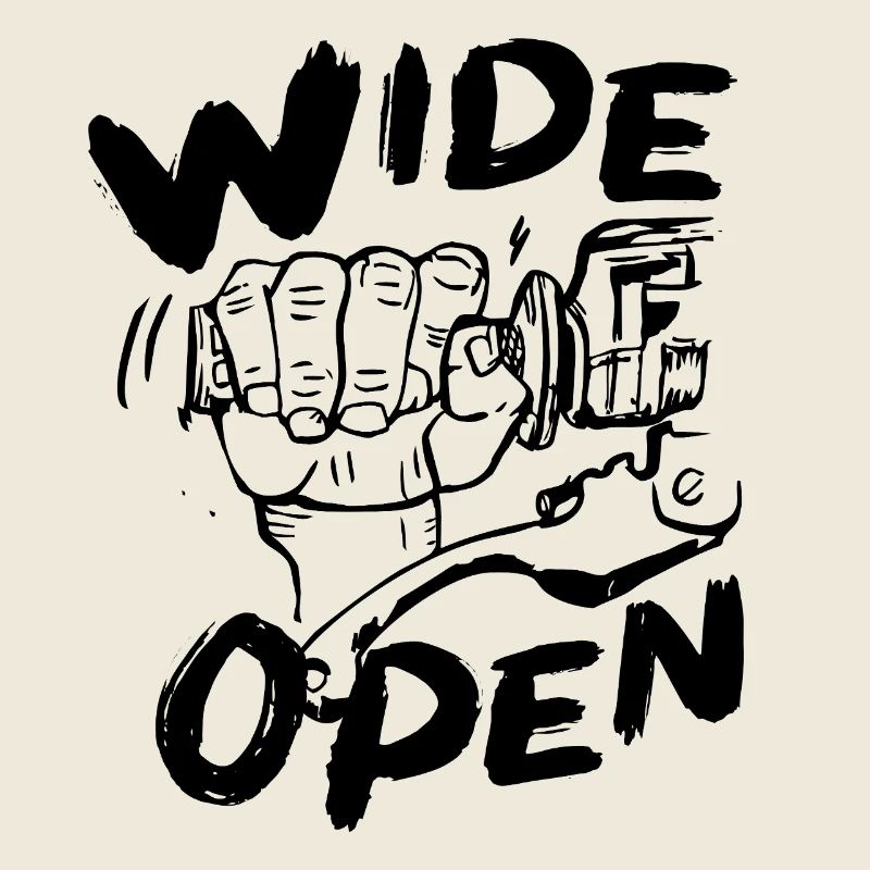 weit geöffnet