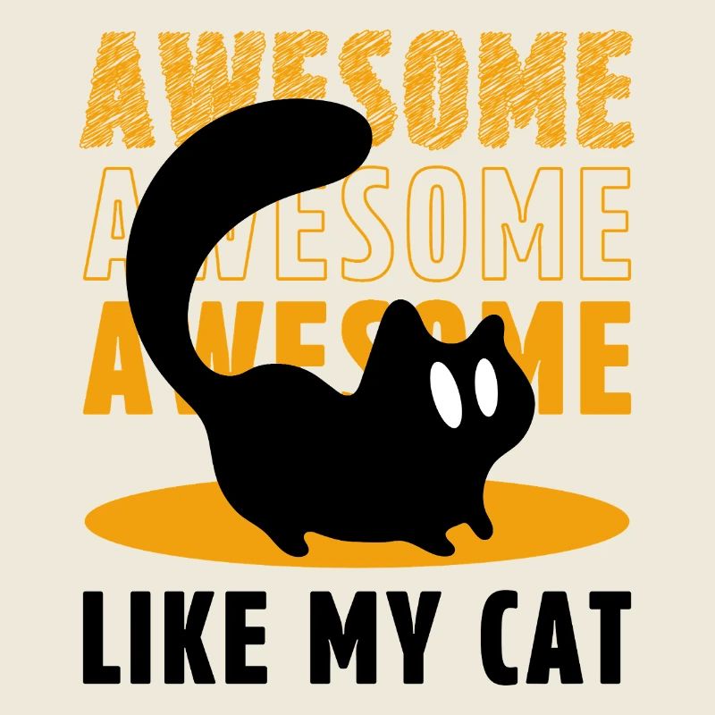 Génial comme mon chat drôle de chat noir silhouette