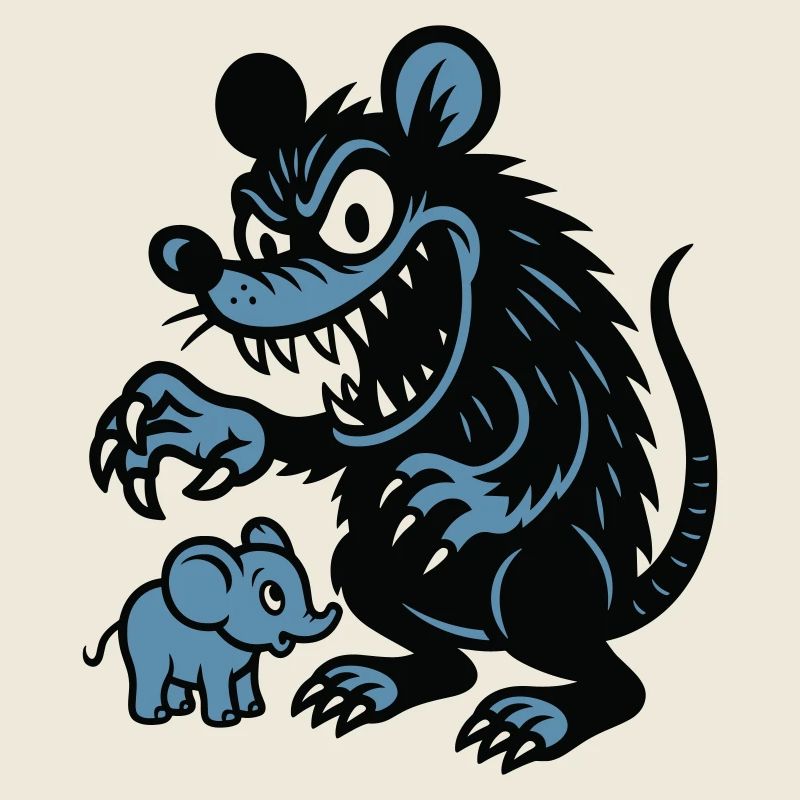 Rat géant et petit éléphant