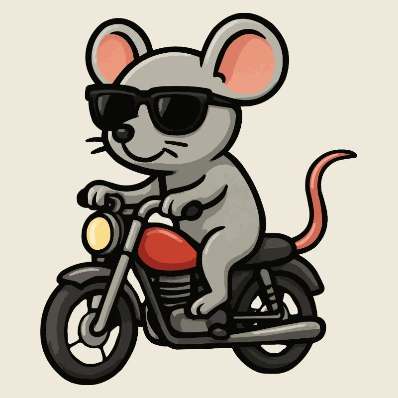 Motorrad-Maus mit Sonnenbrille