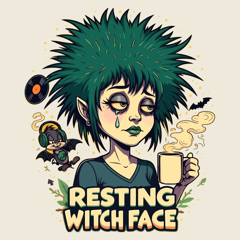 visage de sorcière au repos