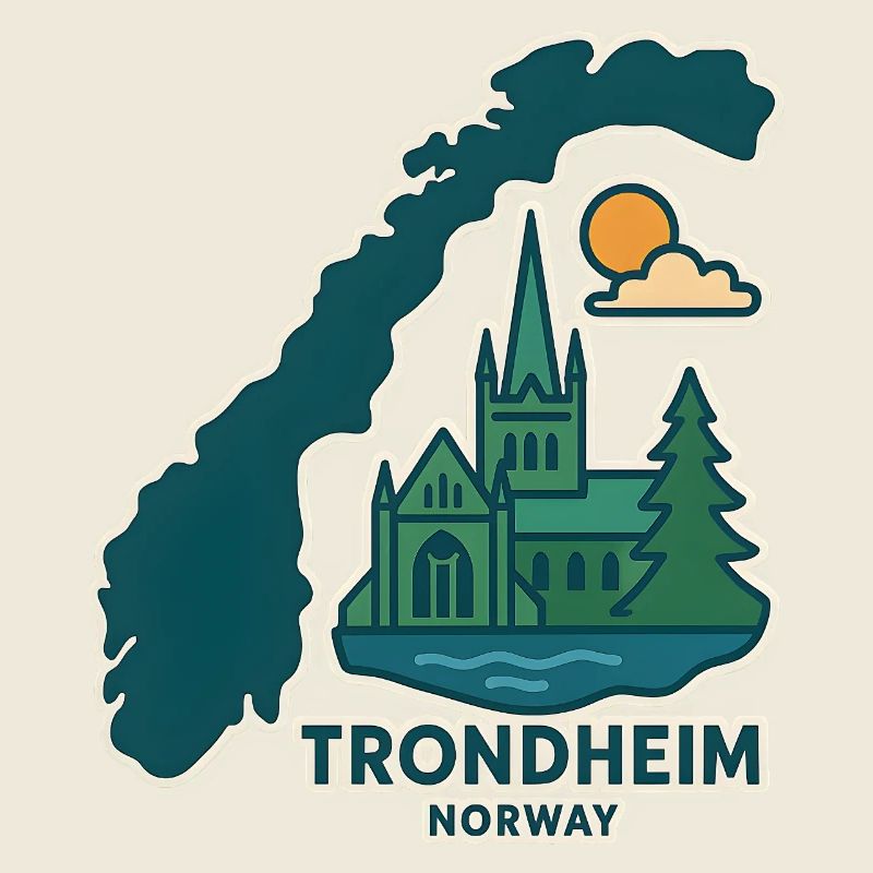 Die Skyline der Stadt Trondheim